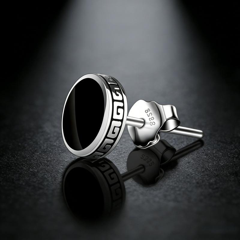 Personalized 925 Silver Earrings Men'S Single Earrings Street Punk Hip-Hop Jewelry