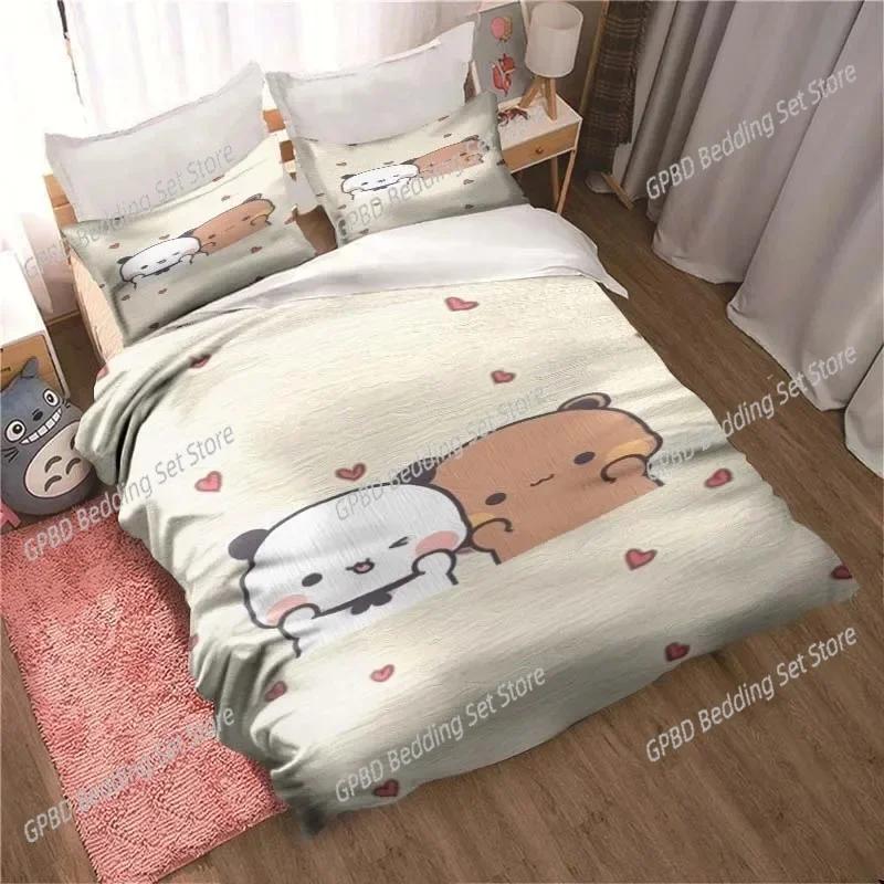 Bubu Dudu Carton Adorable Lovely Bear Kawai Beding Set 3D Printed Suitable for Bedrom Soft Duvet Cover Set With Pilowcases Home Textile