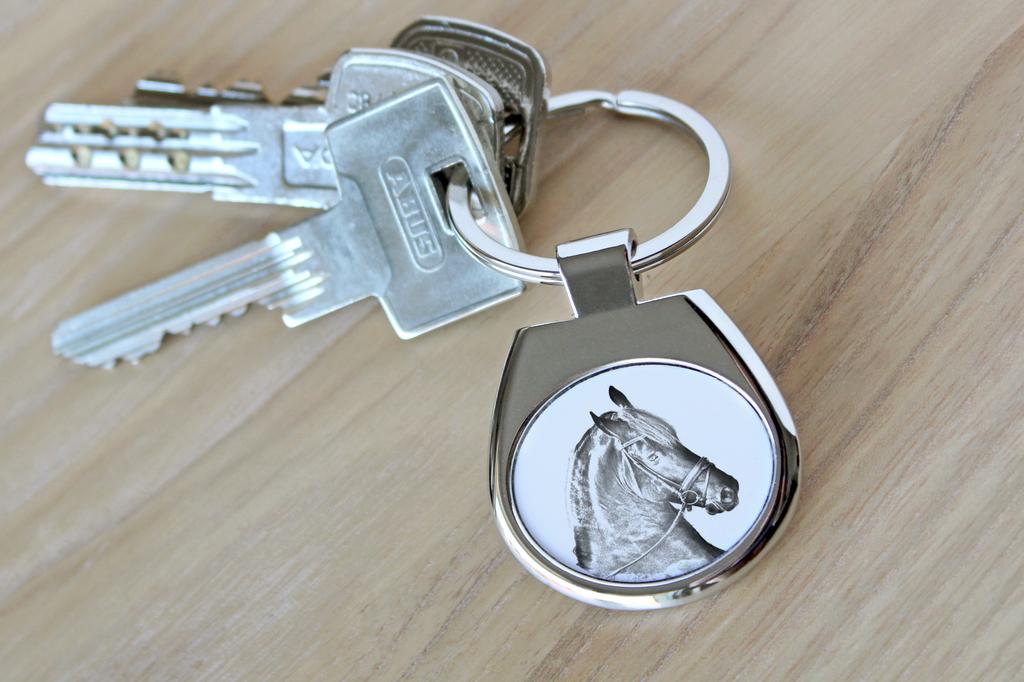 Friesian Horse - Keychain with a Horse, Keychain with a Print, Personalized Pendant from the Art-Dog Brand