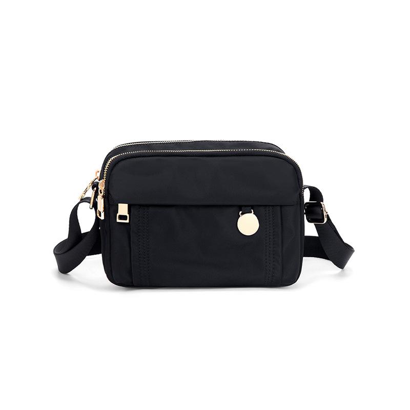 Lightweight and simple casual small square bag shoulder bag large capacity mother bag waterproof messenger bag women s Oxford cloth small 23 чёрный