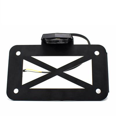 Universal Side Mount Motorcycle Registration License Plate Holder Bracket With LED Light For Harley Sportster Honda Cafe Racer