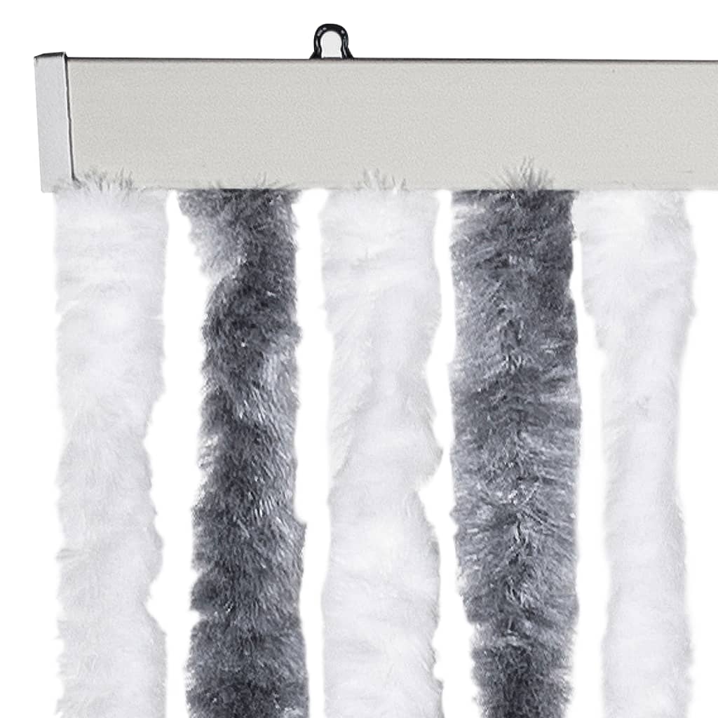 Insect Protection Curtain Grey and White 90 X 200 Cm Chenille
