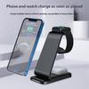 D02 3-in-1 Wireless Charging Station 15W Fast Charge Stand for Smartphone Apple Watch AirPods