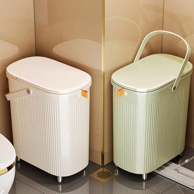 Cestino per la Spazzatura Automatico per Imballaggio Spazzatura Stretto per Fessura Toilette Bagno Cucina Grande Capacità Anti Odore Cestino dei Rifiuti con Coperchio Maniglia