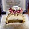 1Pc Fashionable Pomegranate Ring, Inlaid with Synthetic Zircon, Simple Style Multi-functional Ring