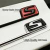 3D ABS S Letter Logo Rear Trunk Emblem Badge For Mercedes Benz AMG C63S E63S GLC63S Car Styling Fender Decal Sticker