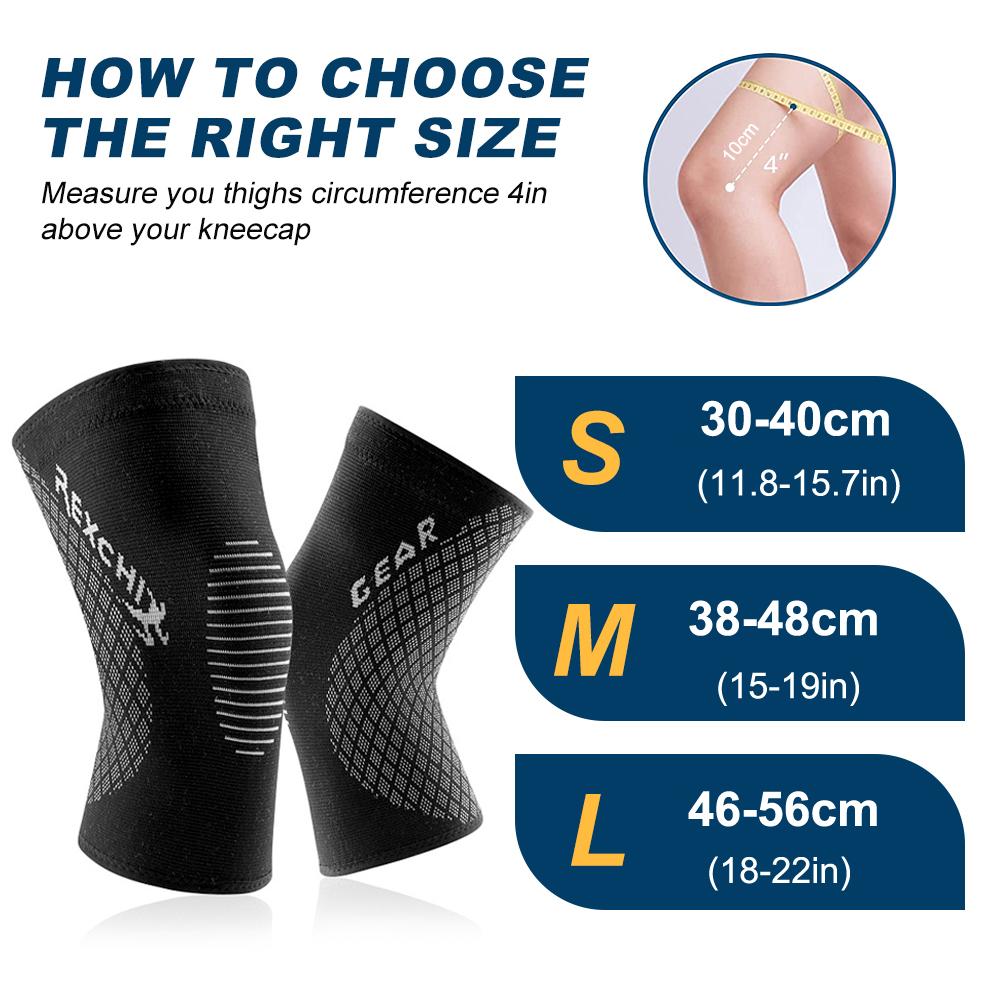 1 Pair Sport Knee Support Brace  Best No-Slip Knee Braces for Knee Pain Women , Men,Compression Knee Sleeves for Running Sports
