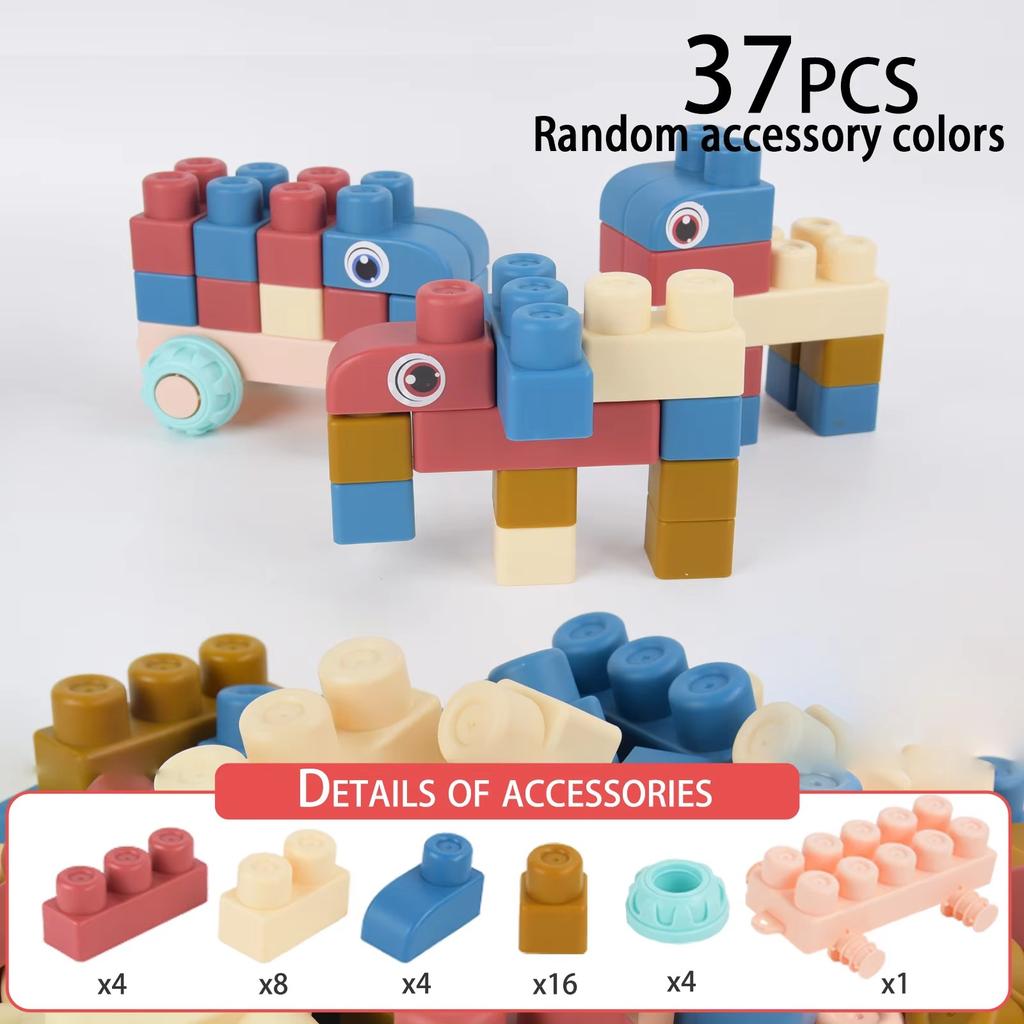 New Upgraded Early Education Puzzle Assembly Toy, Chewable And Boiled Large Soft Rubber Building Block, DIY Large Size Toy, Than