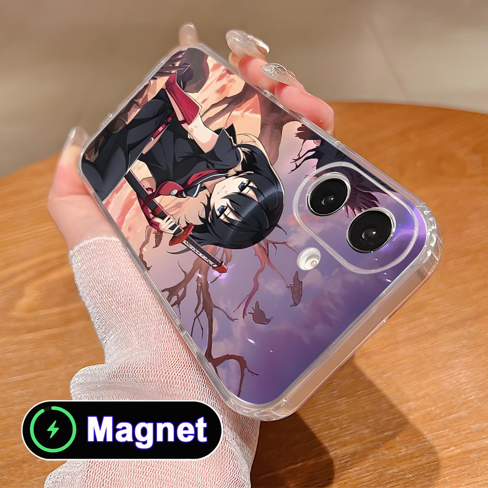 Akame Kurome Clear TPU Magsafe Mobile Phone Case for iPhone 17 16 15 14 13 12 11 Air Pro Max Plus Mini Colorful Cover