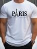 Unisexs Paris Eiffel Tower Pattern Tshirt Casual Roundneck Shortsleeved Tshirt Stretch Fabric Machine Shirts