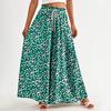 Women's Printed Wide Leg Pants With Pockets High Waist Drawstring Loose Casual Pants