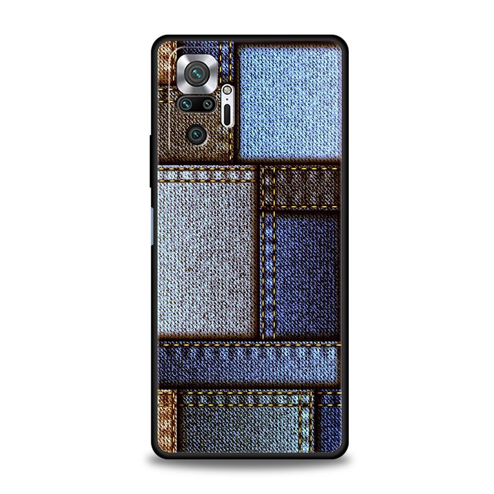 

Leather Cloth Pattern Phone Case Cover for Redmi 14C 10C Note 15 14 13 12 10 11 K40 Pro Plus 5G Soft TPU Shockproof Shell Capas Redmi Note 10