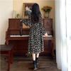 Floral dress autumn women's clothing new French black skirt small temperament autumn bottom dress