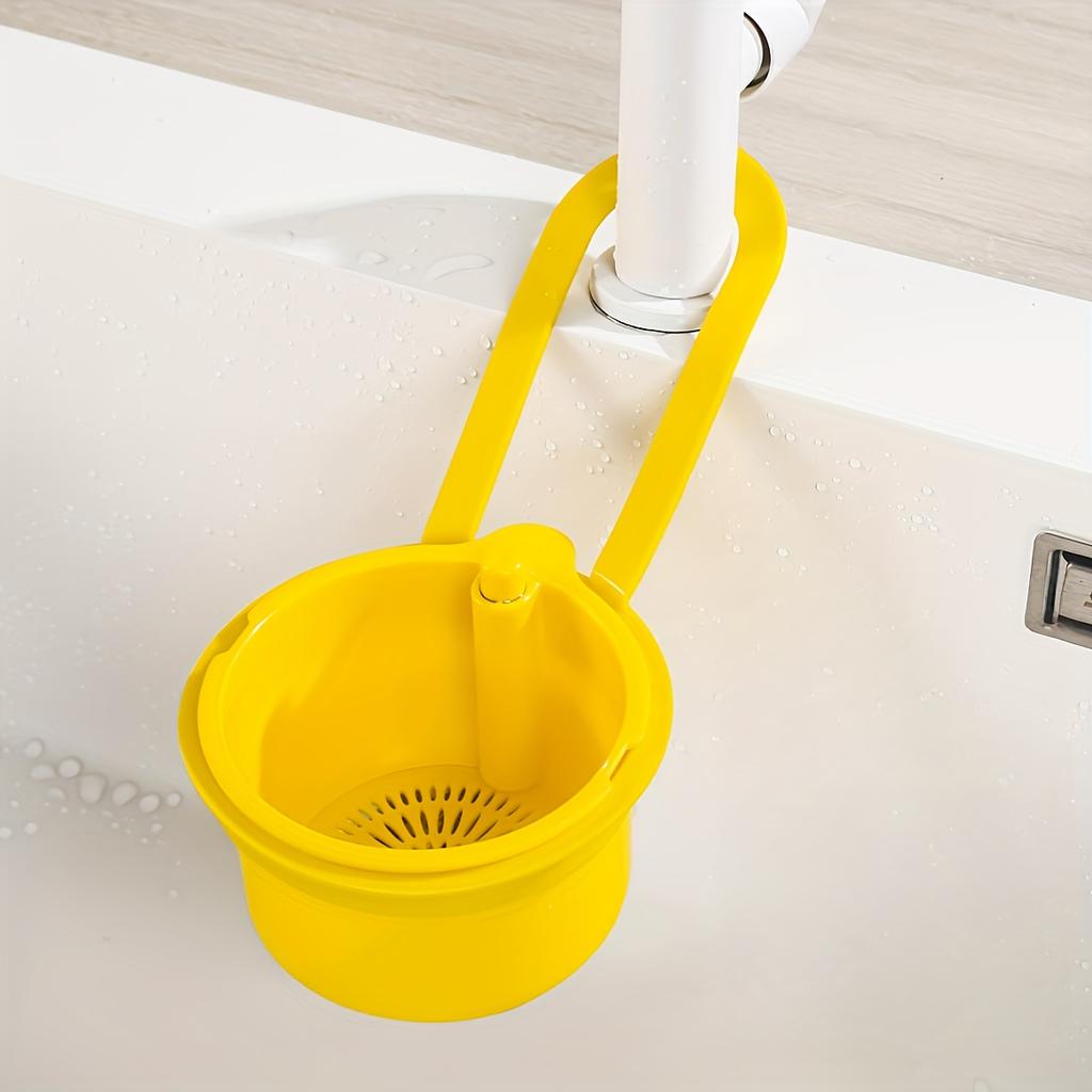 Automatic Cleaning Push Drain Basket - Food Waste Disposal Basket with Removable Bottom.