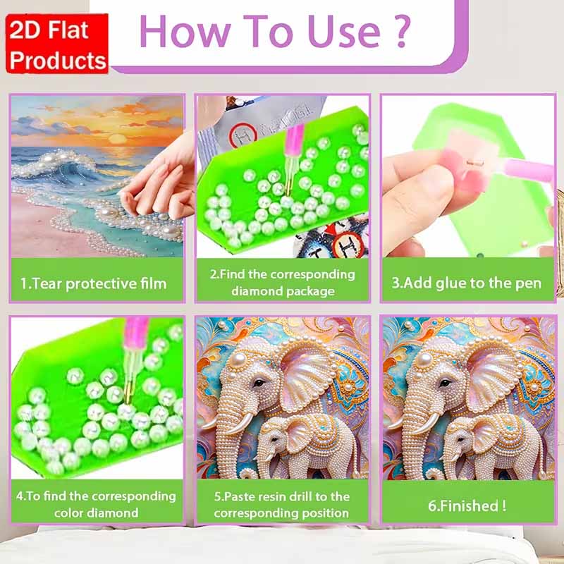 Pearl Art Painting Home Wall Decor Elephant Family Gemstone Painting Crafts Adult/Beginner Gift Creative Home Decor Unframed