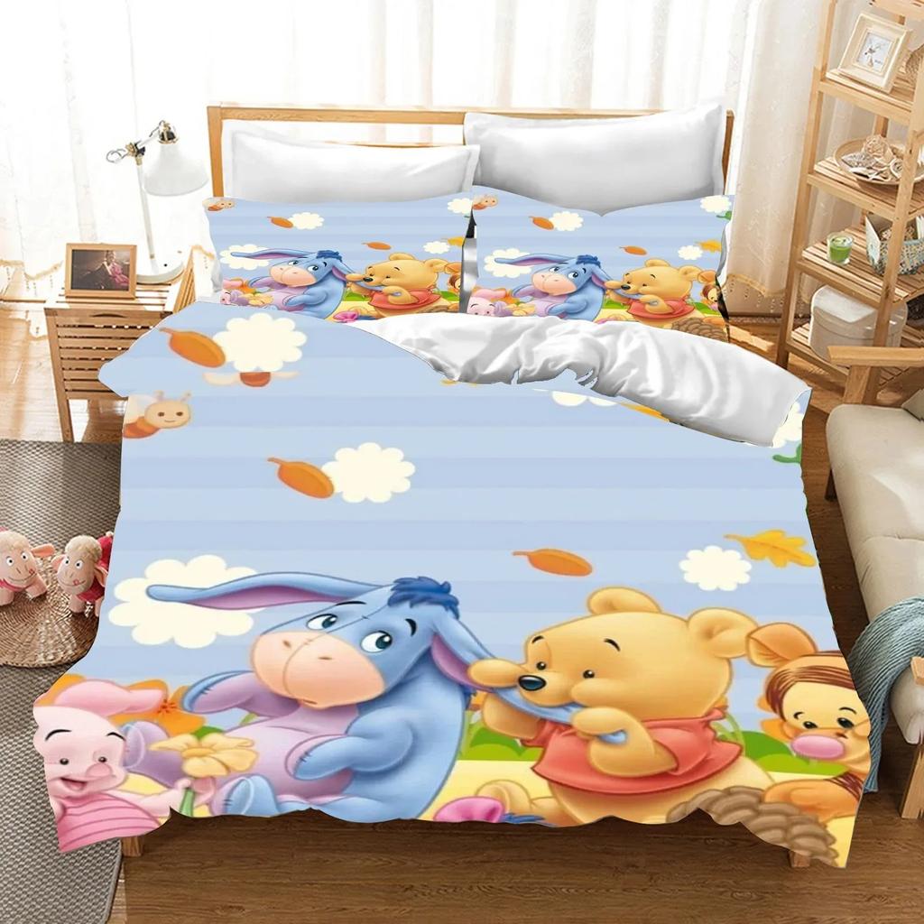 Winnie The Pooh Comforter Bedding Sets Quilt Cover Bed Cover Duvet Cover Pillow Case 2-3 Pieces Sets Kids Adult Size Home Decor