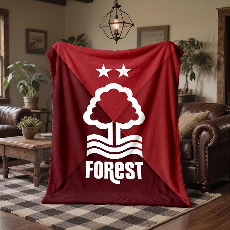 Coperta in Pile a Tema Nottingham Forest Morbida e Accogliente in Peluche per Camera da Letto Divano Viaggio