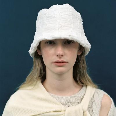 WAVY LAMPSHADE HAT_PUFF CREAM