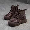 Fashion GKTINOO Genuine Leather Short Boots Casual  Women Flat Platform Shoes 2025 Autumn Winter New Thick Soled Comfortable Sneakers