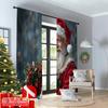2pcs 2D Flat Printing Merry Christmas Window Drapes Santa Claus Holly Wreath Festive Christmas Fabric Without Electricity