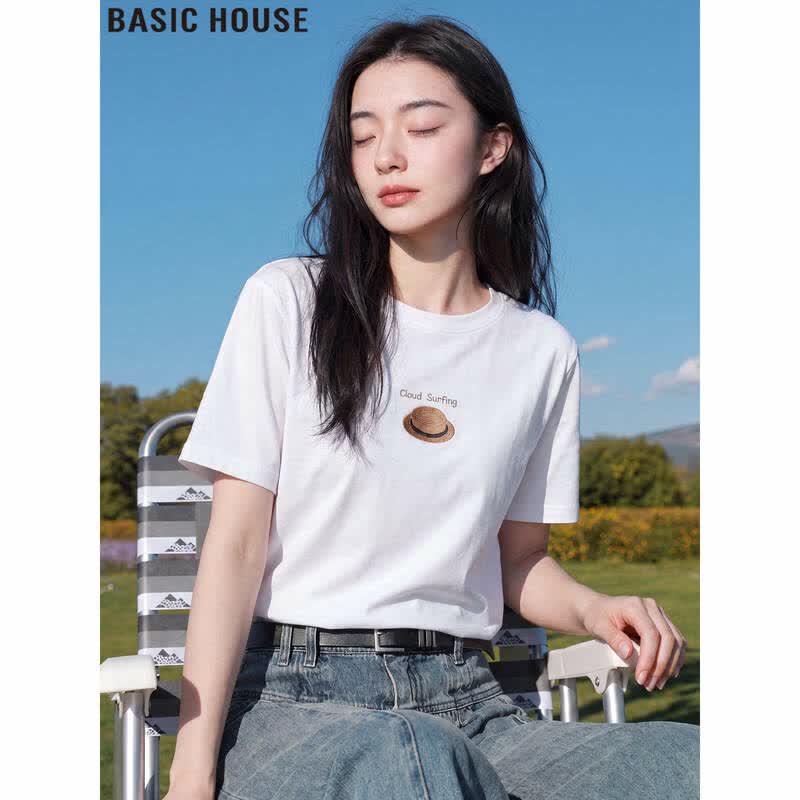 Basic House Women s Printed Short Sleeve T-Shirt L