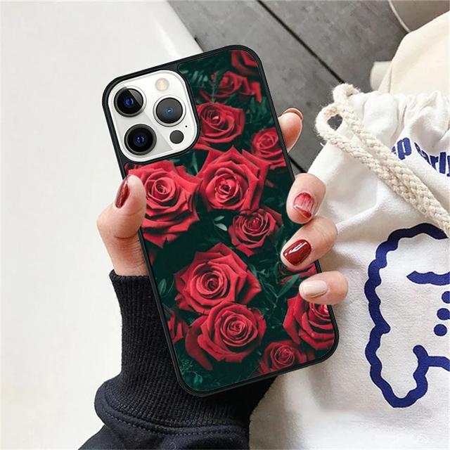 Red Rose Coque Shell For iPhone 17 Air 15 16 14 13 12 Pro Max 11 Pro Max Plus Phone Case Cover