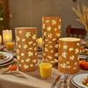 Glass LED Electronic Light Engraved Real Glass Cup LED Flickering Candle For Home And Holiday Decoration