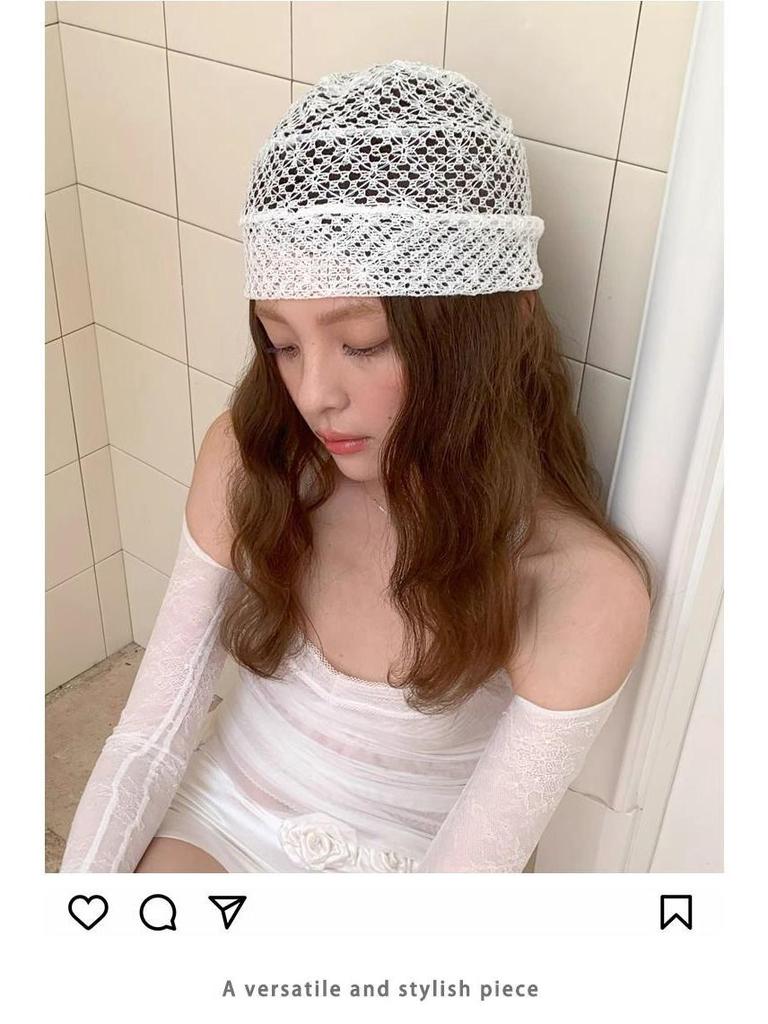 Beanie: Fishnet Lace Skullcap - Summer Thin Style for Millennial Hot Girl Subculture