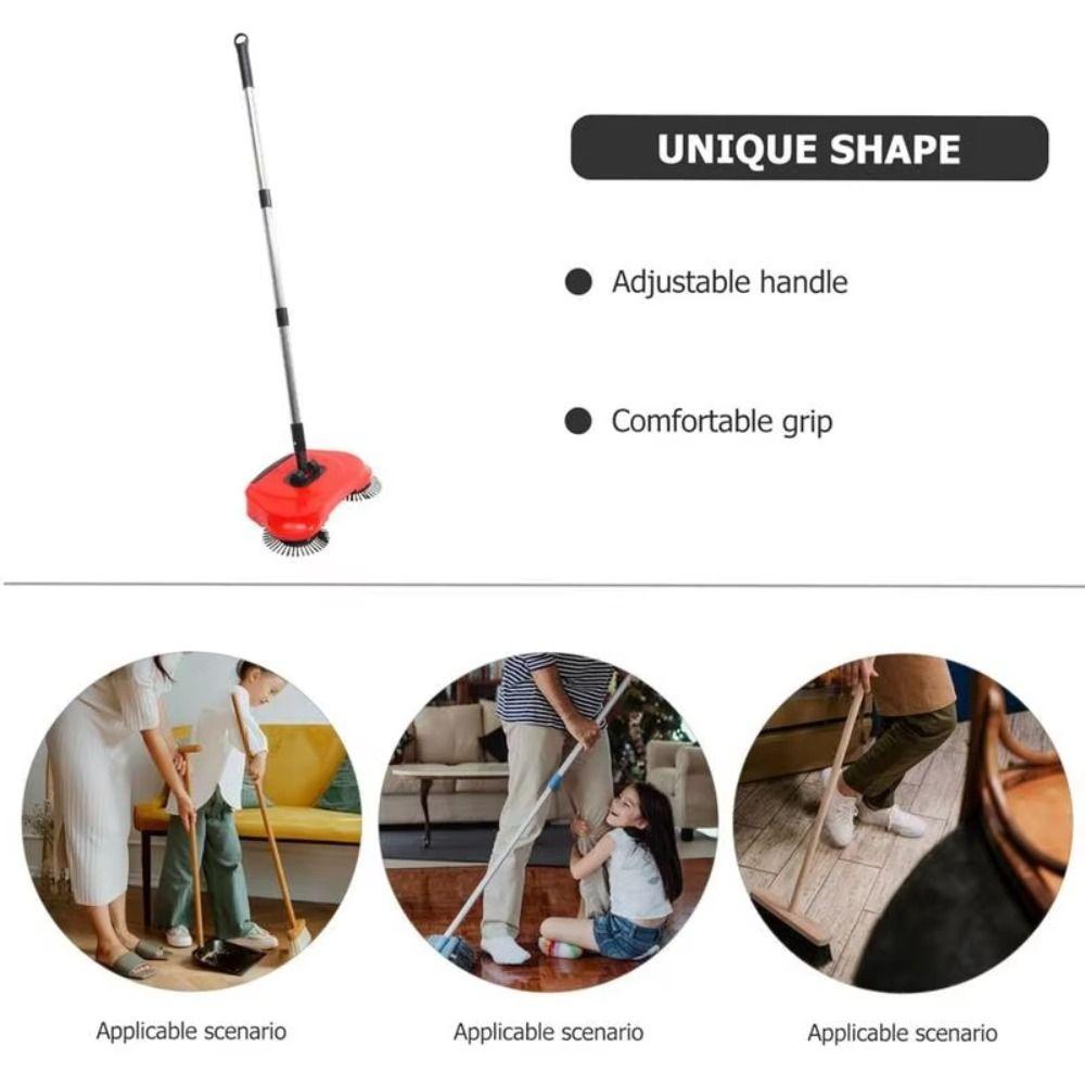 3-in-1 Design Handbesen Verstellbarer Griff Bodenkehrer 360° Teppichkehrer Hartboden