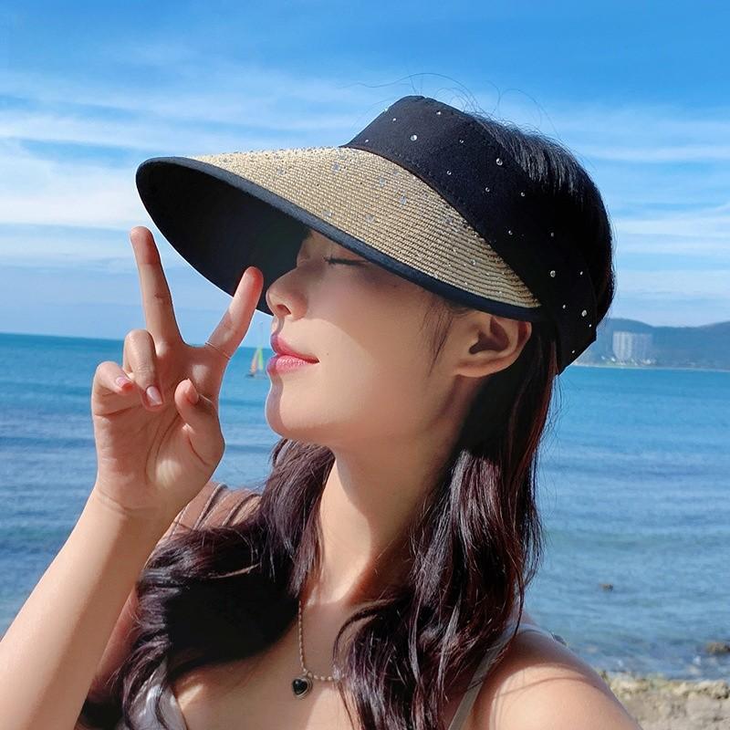 Summer Foldable Sun Hat With Breathable Straw And Stylish Design For Women