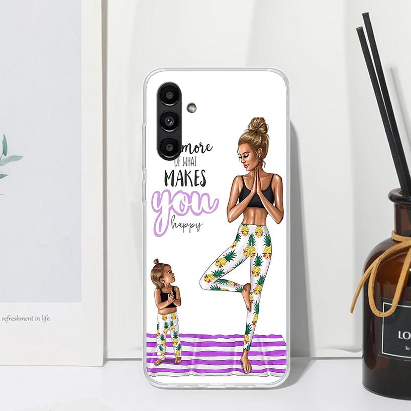 Mom Baby Girls Phone Case For Samsung Galaxy A17 A37 A57 A16 A26 A36 A56 A15 A25 A35 A55 A14 A24 A34 A54 A13 A23 A33 A53 A07 Gal