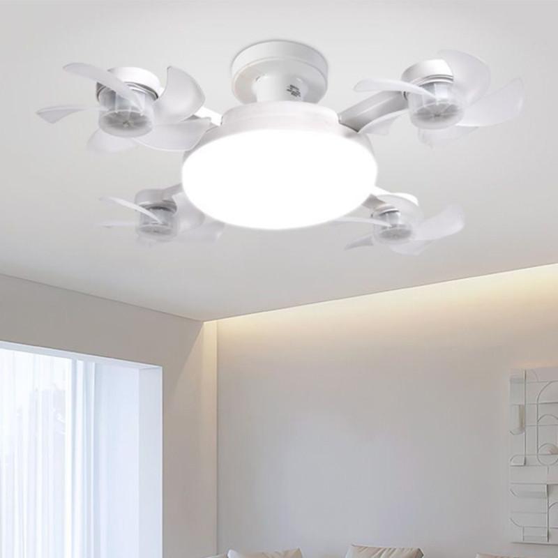 E27 Fassung Deckenventilator mit Licht 50W/60W LED Beleuchtung Kleiner Deckenventilator Haushalt Schlafzimmer Elektrische Ventilatorlampe