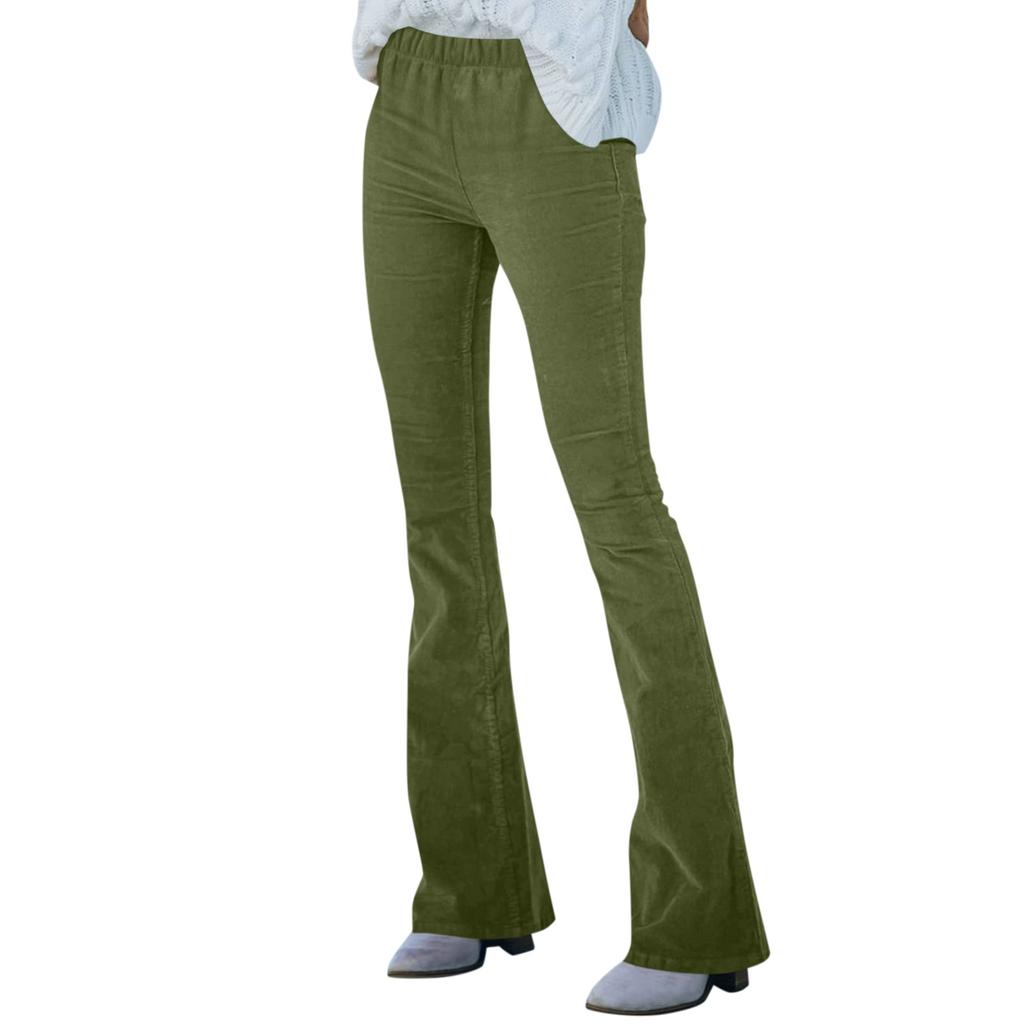 Schlaghose aus Cord für Damen, Schlaghose mit elastischem Bund
