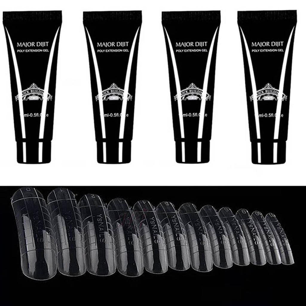 Nagelkleber Nagelverlängerung + 48 Stück Schnellaufbau-Formspitzen Gel-Aufbau-Set Schnelltrocknende Nagelkunstwerkzeuge