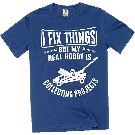 Men's Funny Garage DIY Mechanic T-Shirt fix Things Collect Projects Sarcastic Tshirt