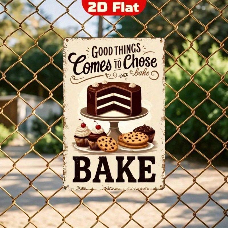 Tin Sign Wall Art Vintage Baking Kitchen Decor Country Style Metal Poster