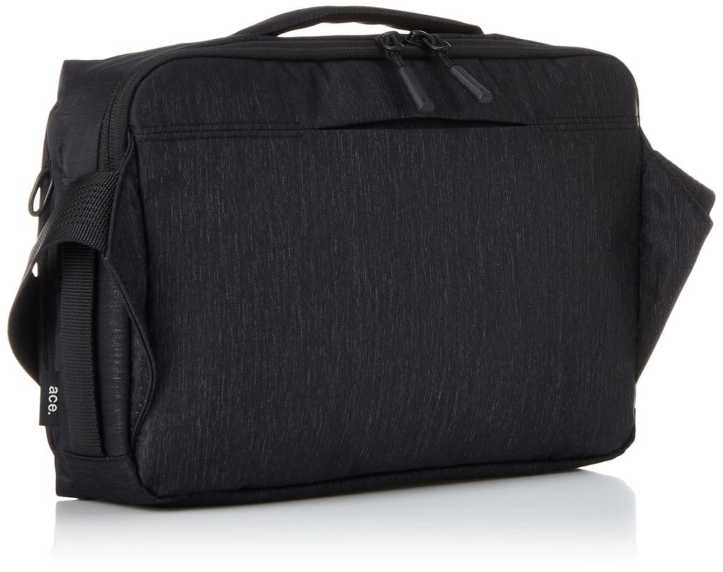 Ace Gene Men's Water-Repellent Shoulder Bag, Fits B5 Size, Hansley SDH, and 8-Inch Tablets, Multi-Access Pocket, Limited Edition Color, Black, H19 x