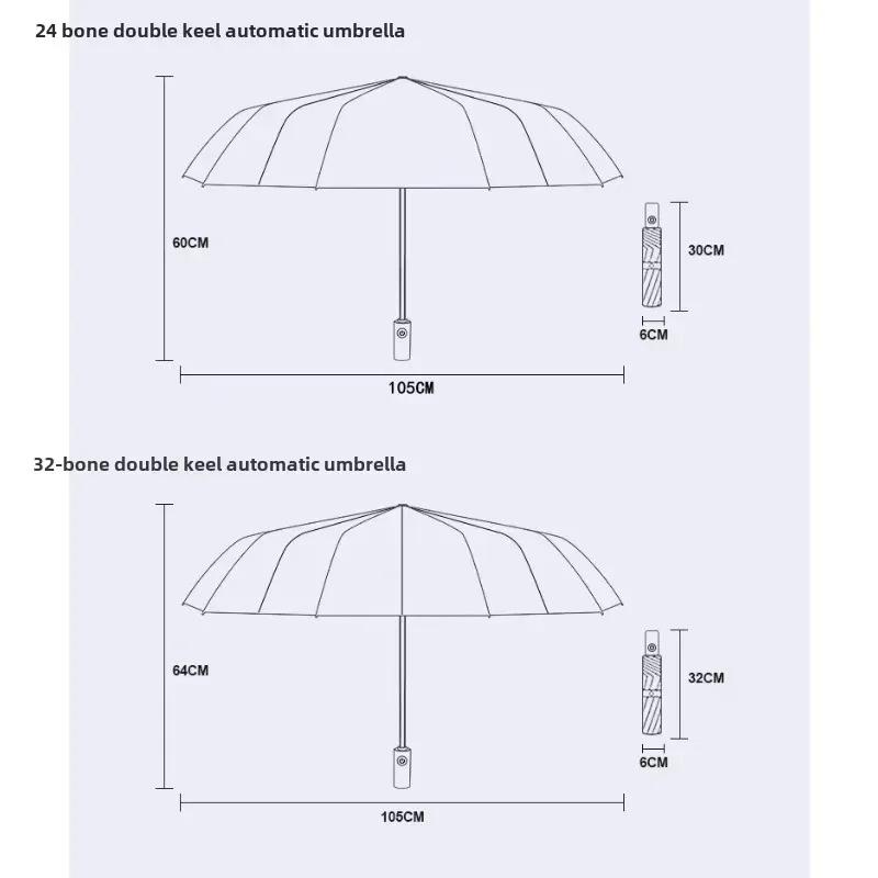 Premium Auto-Folding Umbrella for Men - Large Windproof All-Weather Compact Travel Umbrella with Heavy Rain Protection