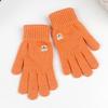 Solid Color Touch Screen Gloves Bear Cycling Gloves Cute Winter Knitted Gloves  Women