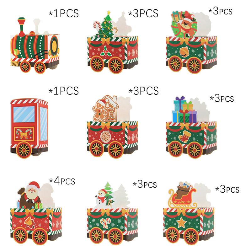 24 Pak Rode Trein Kerst Adventskalender Dozen Leeg Vulbare Cadeaudozen Voor Feestdagen Countdown Decor 9x6x12.6cm