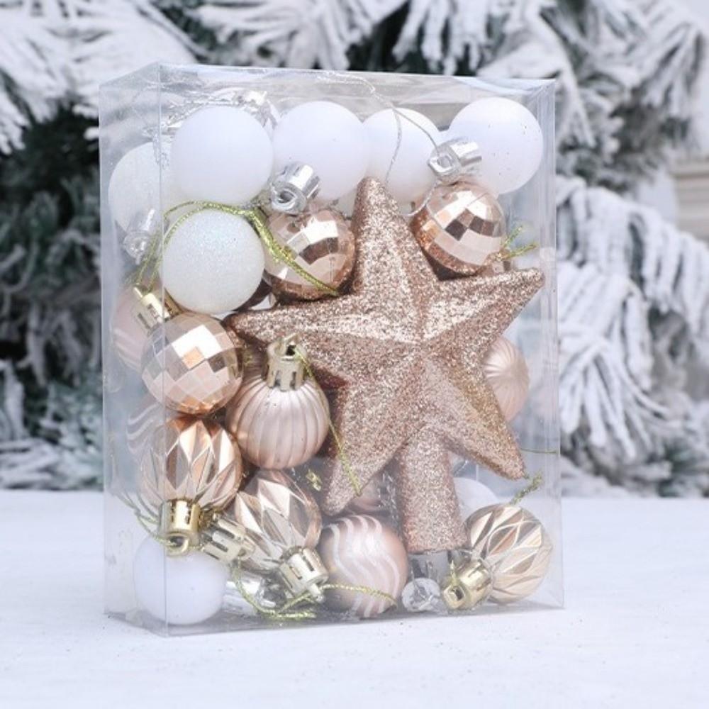 36pcs Plastic Christmas Ball Ornaments Shatterproof Christmas Tree Topper  Holiday Party