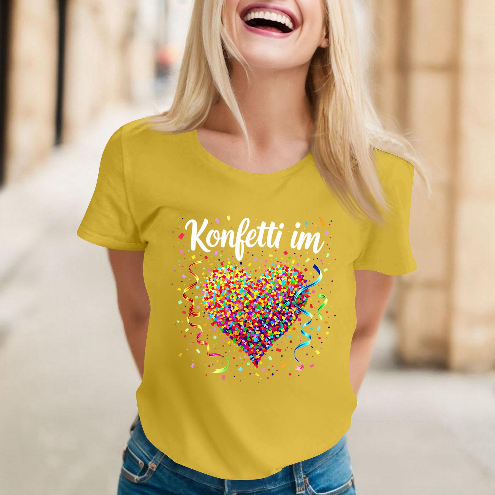 

Жіноча повсякденна футболка з принтом і круглим вирізом, пуловер з короткими рукавами XXL жовтий