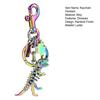 Keychain Pendant Dinosaur T-Rex Skeleton Metallic Luster Bag Charm Alloy Triple Reinforced Lobster Clasp Key Ring