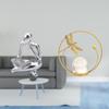 Abstract Crystal Thinker Ball Statue Decoration Sculpture for Tabletop Living Room Shelf Office
