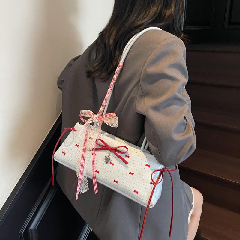 Premium Bow Handbag Women's 2025 New Versatile Shoulder Pillow Bag Ballet Underarm Oblique Span Bag