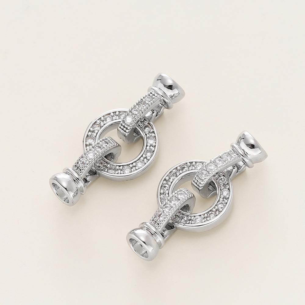 1/2Pcs/Pack 14/18K Gold Plated Inlaid Zircon Connector End Caps Fastener Clasps for DIY Jewelry Bracelet Making Accessories