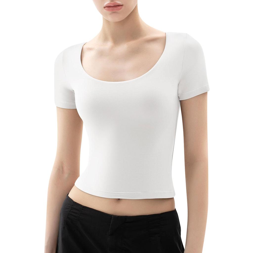 Dámské letní tričko s krátkým rukávem, kulatým výstřihem, sexy slim fit