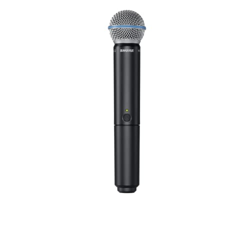 Shure BLX24/B58 Wireless Microphone System: BLX2/BETA58A Handheld Dynamic Microphones and BLX4 Receiver. Professional-grade for Singing, Vocal Perform