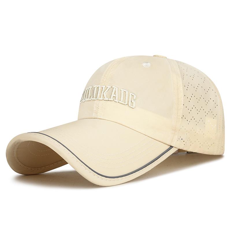 Summer Long Brim Reflective Quick-Drying Cap Lightweight Breathable Embroidered Letter Outdoor Sunshade Baseball Cap