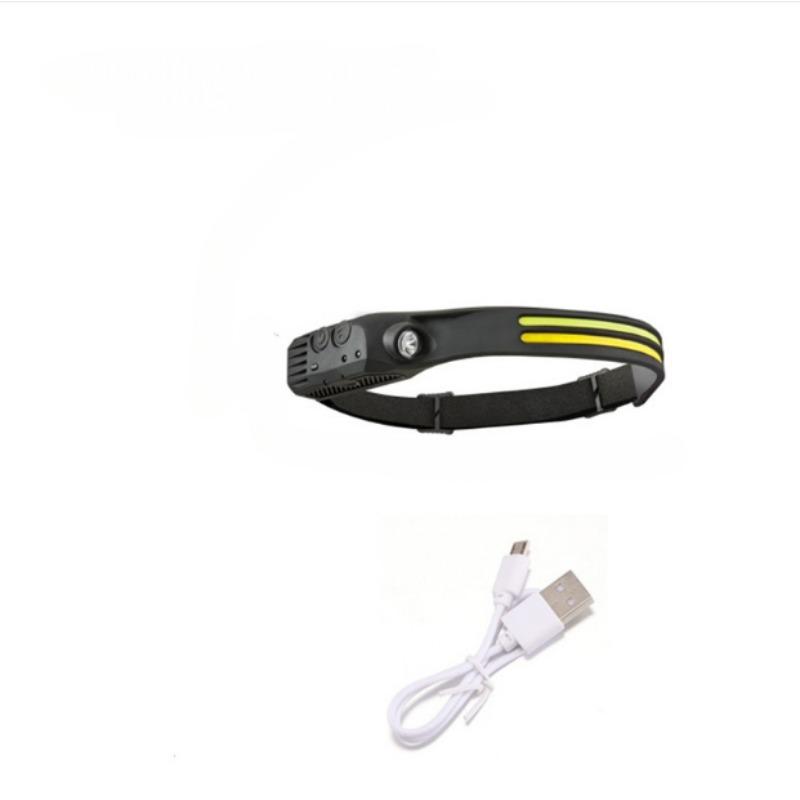Head Led Light Sensor HeadLight USB Rechargeable Built-in Battery Flashlight Head Torch 5 Lighting Modes Waterproof Headlight